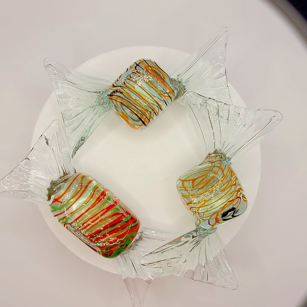 Handblown Large Glass Wrapped Candy